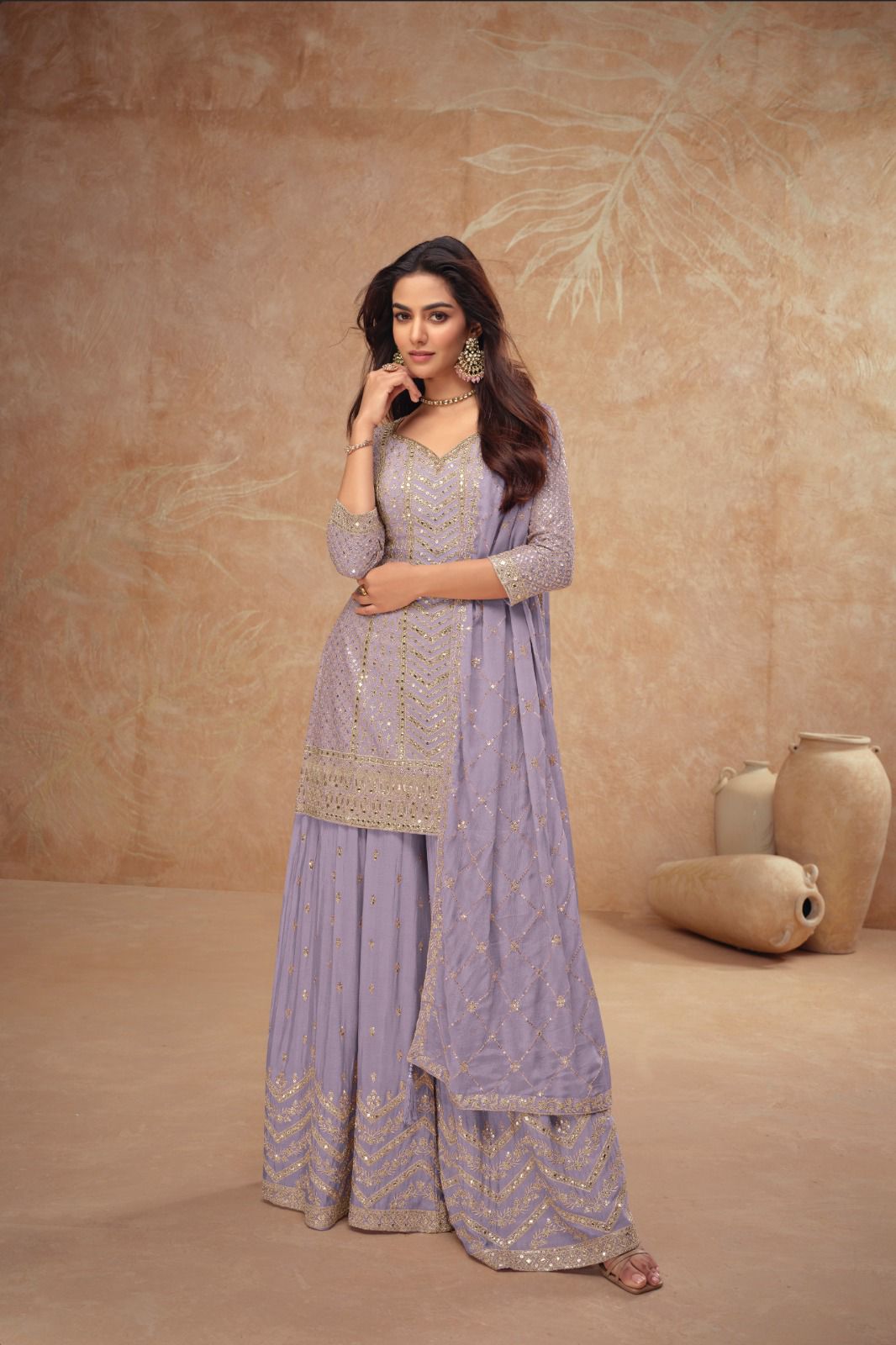 Real Chinon Fabric Luxury Sharara LXSR0010