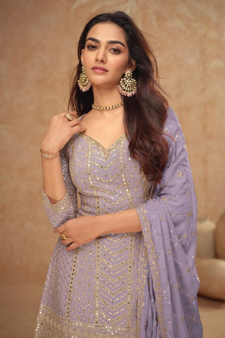 Real Chinon Fabric Luxury Sharara LXSR0010