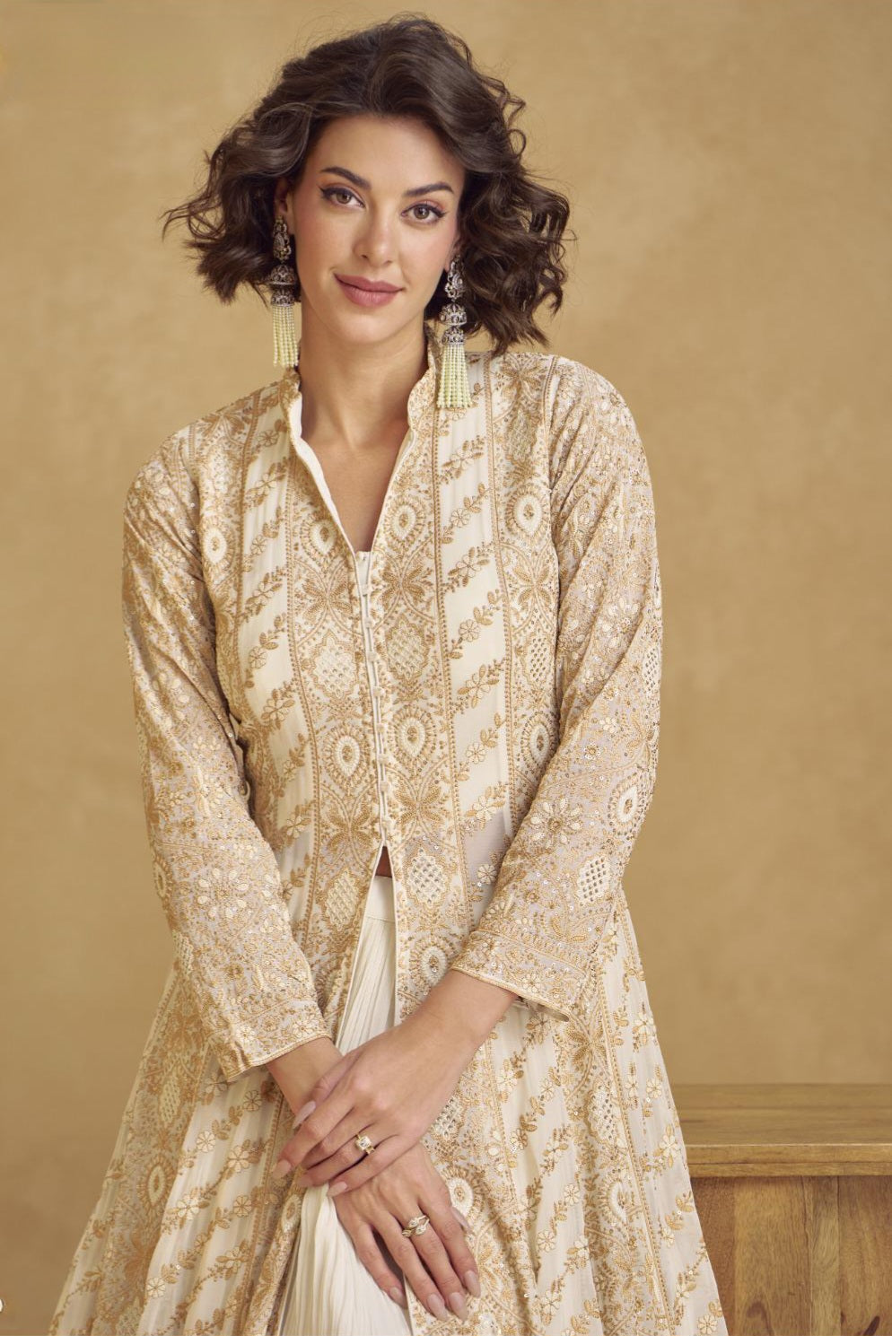 Floral Embroidered Premium gown LXGW0031