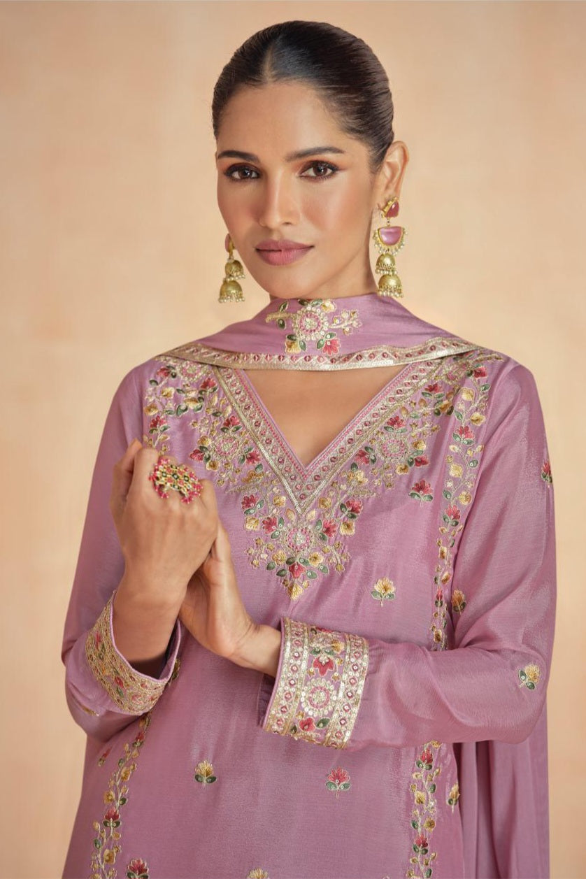 Premium Chinon Silk Luxury Sharara LXSR0023