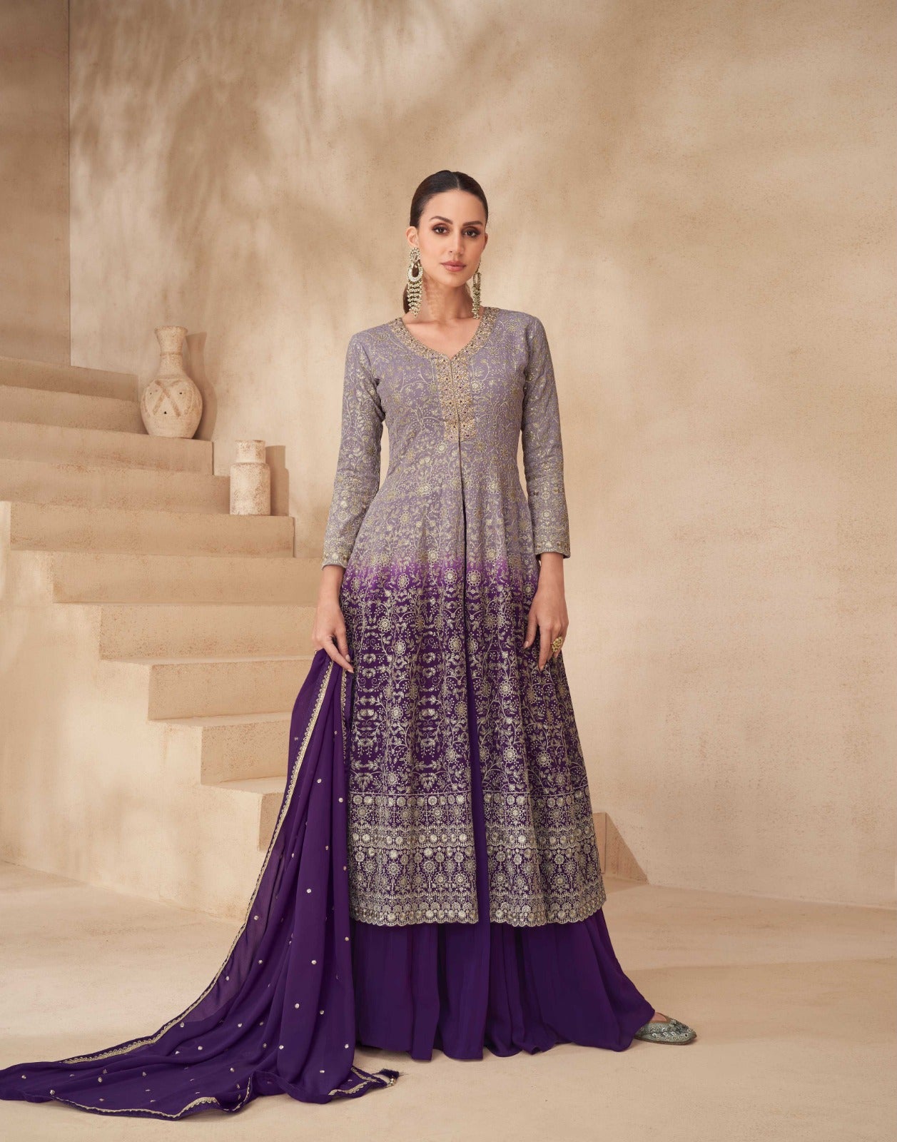 Falak Real Georgatte Sharara Suit LXSR0042