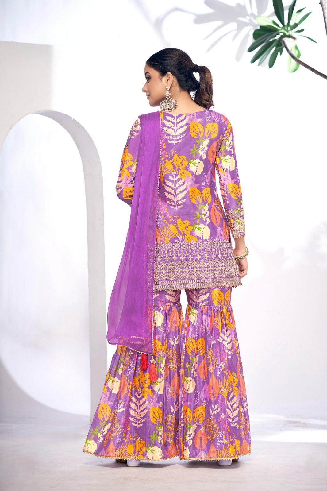 Finefeel Digital Printed Sharara Suit LXSR0043