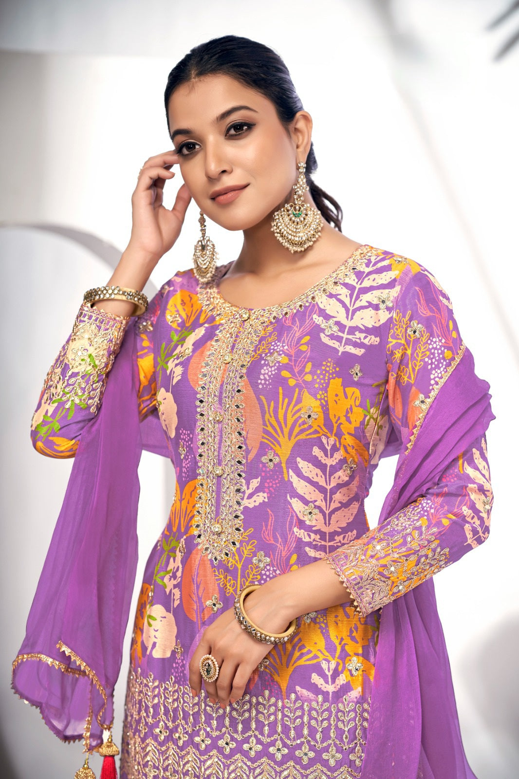 Finefeel Digital Printed Sharara Suit LXSR0043