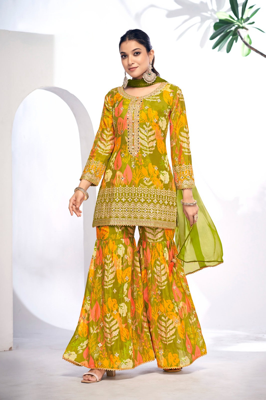 Finefeel Digital Printed Sharara Suit LXSR0043