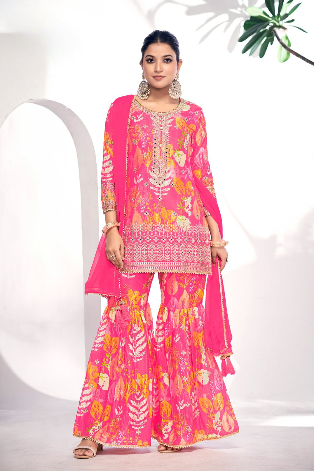 Finefeel Digital Printed Sharara Suit LXSR0043