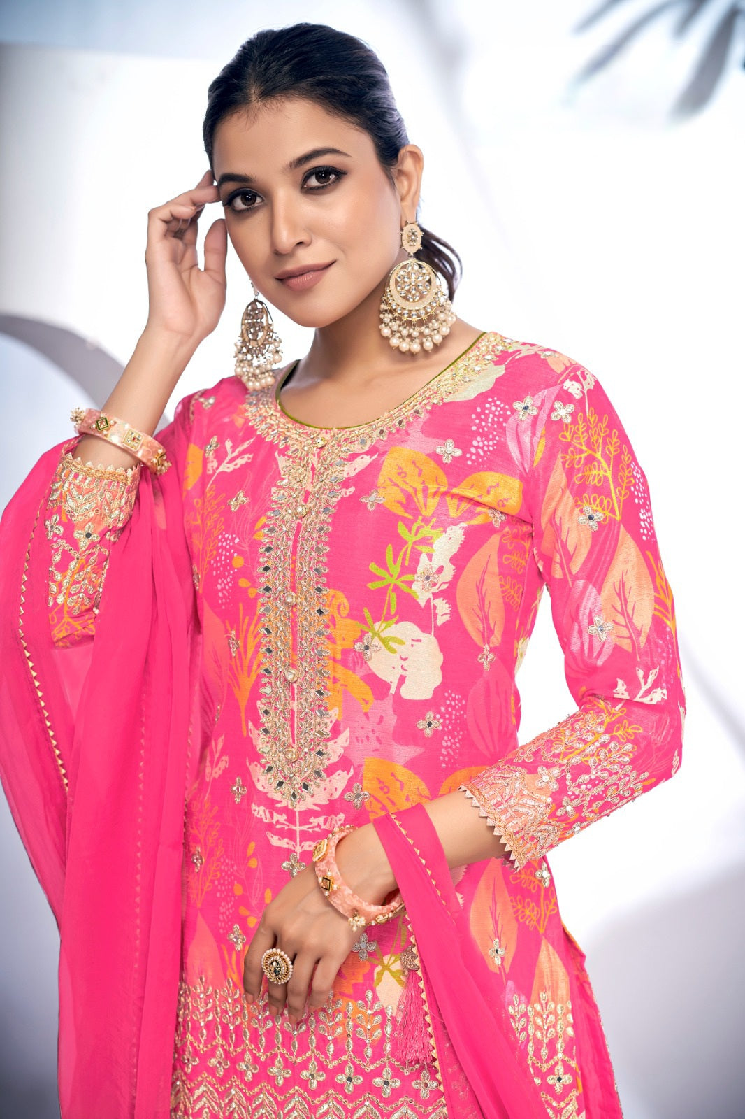 Finefeel Digital Printed Sharara Suit LXSR0043