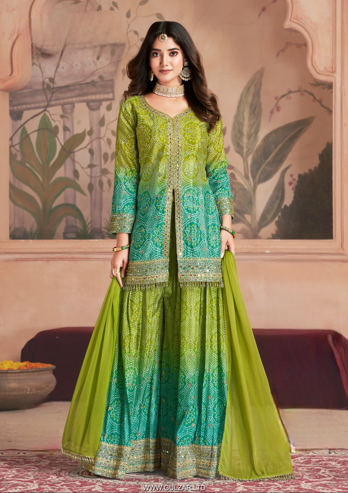 Kutchi Bandhani Style Sharara Suit LXSR0032