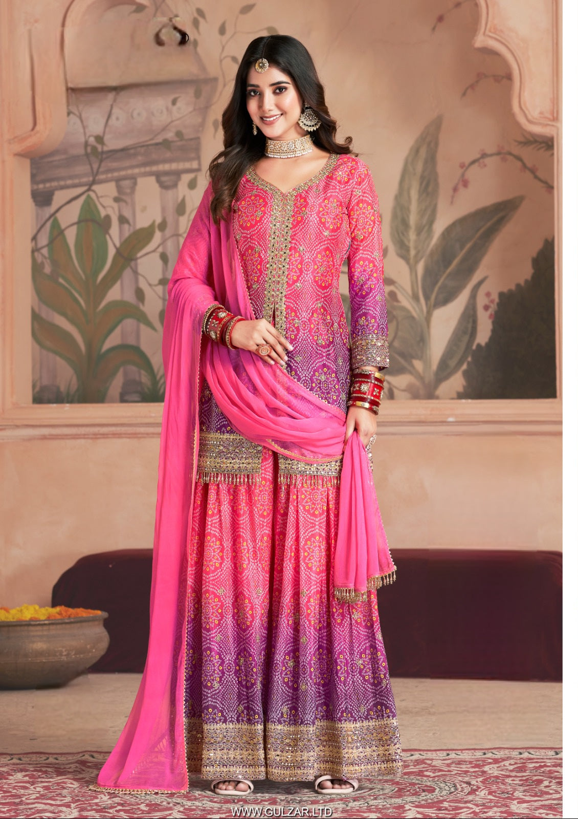 Kutchi Bandhani Style Sharara Suit LXSR0032
