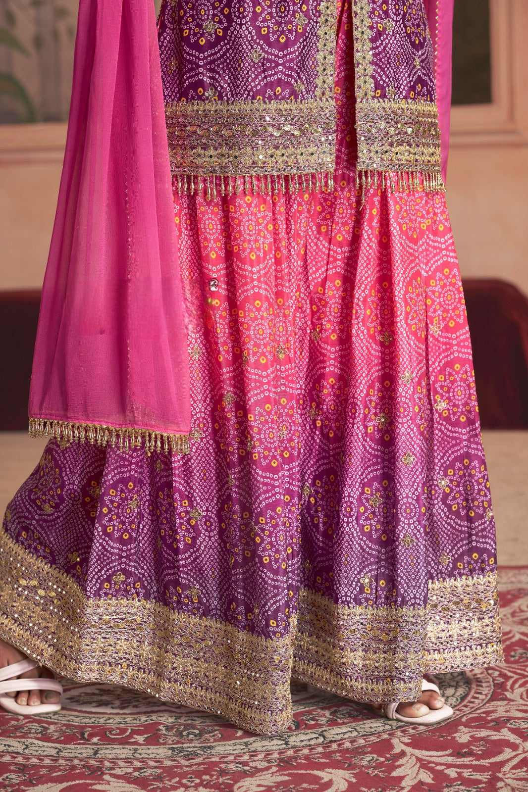 Kutchi Bandhani Style Sharara Suit LXSR0032