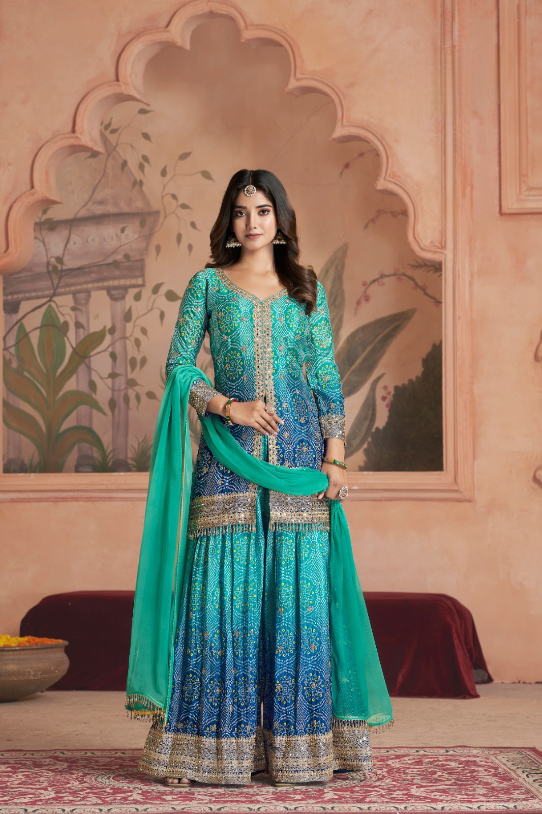 Kutchi Bandhani Style Sharara Suit LXSR0032