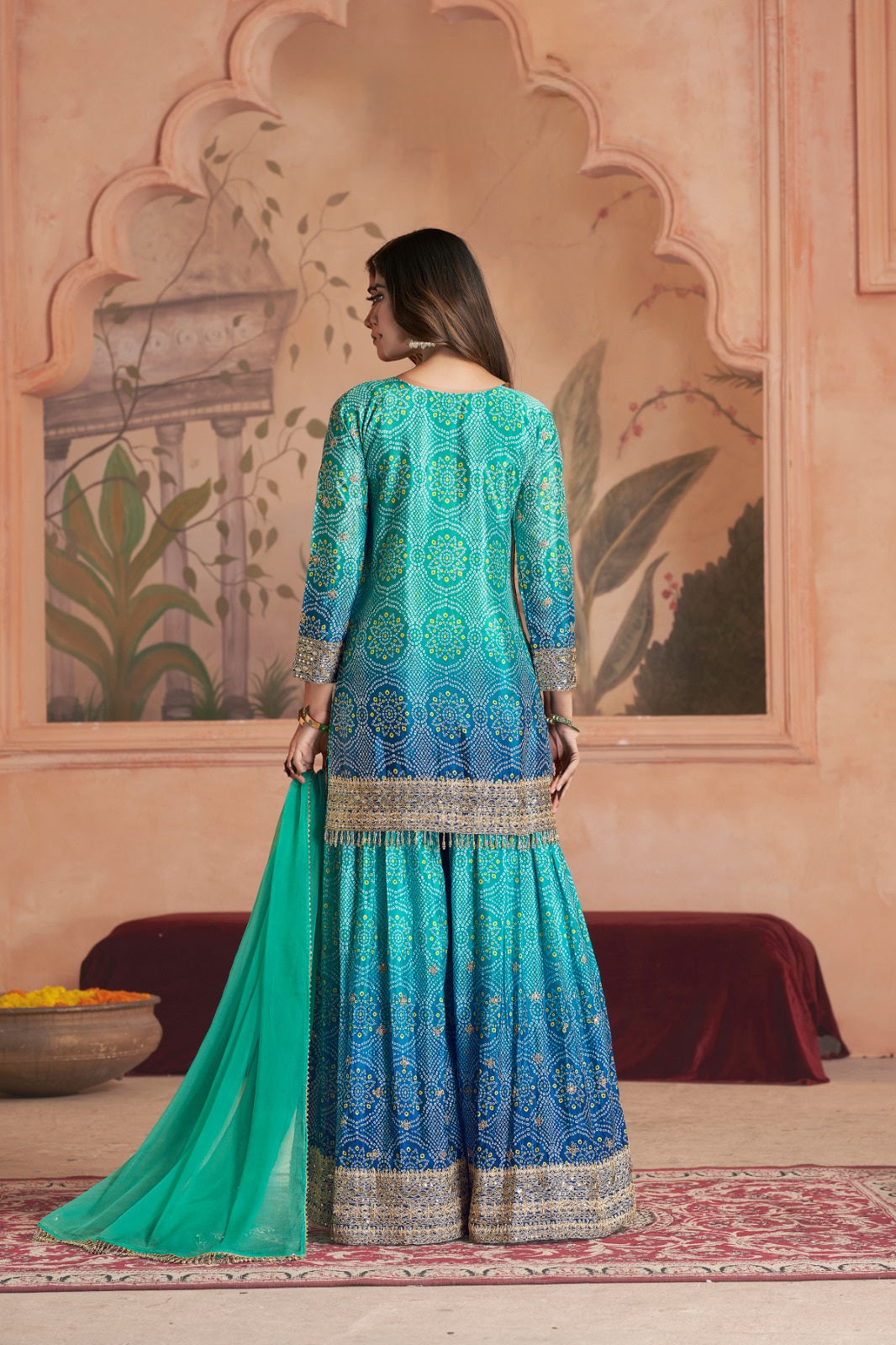 Kutchi Bandhani Style Sharara Suit LXSR0032