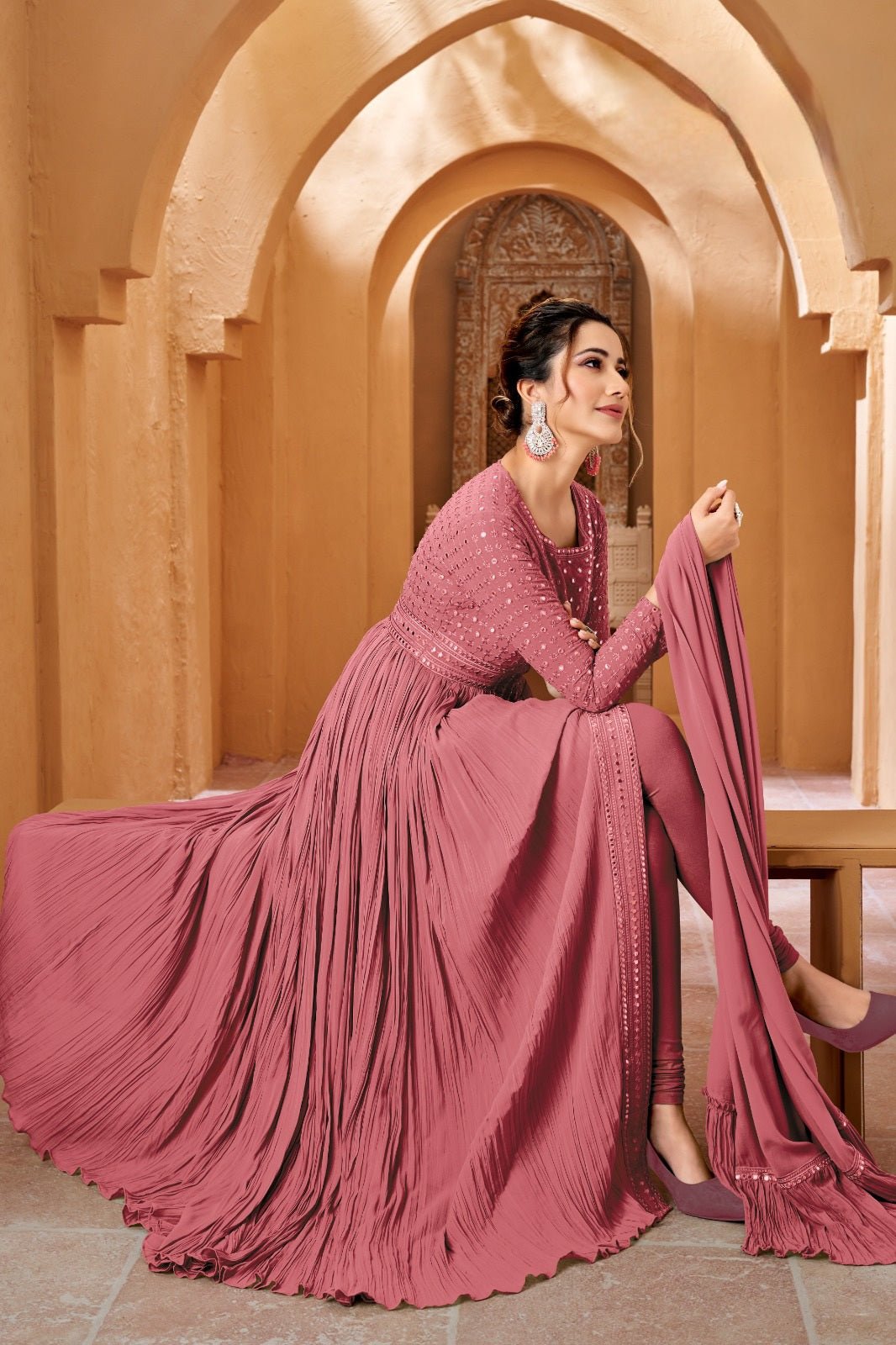 Lucknowi Style Reshami Gown LXGW0030