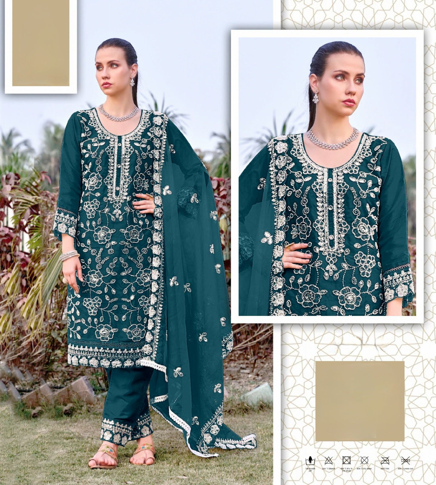 Gleam & Grace Embroidered Luxury Suit LXST0022