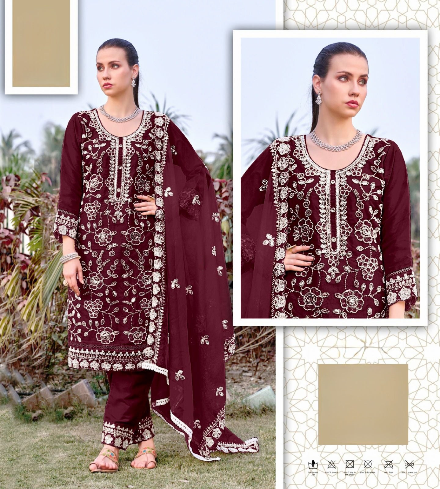 Gleam & Grace Embroidered Luxury Suit LXST0022