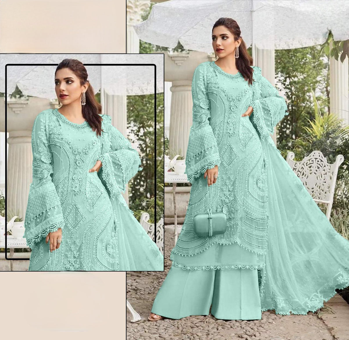 Faux georgette embordered Pakistani suit LXPK0019