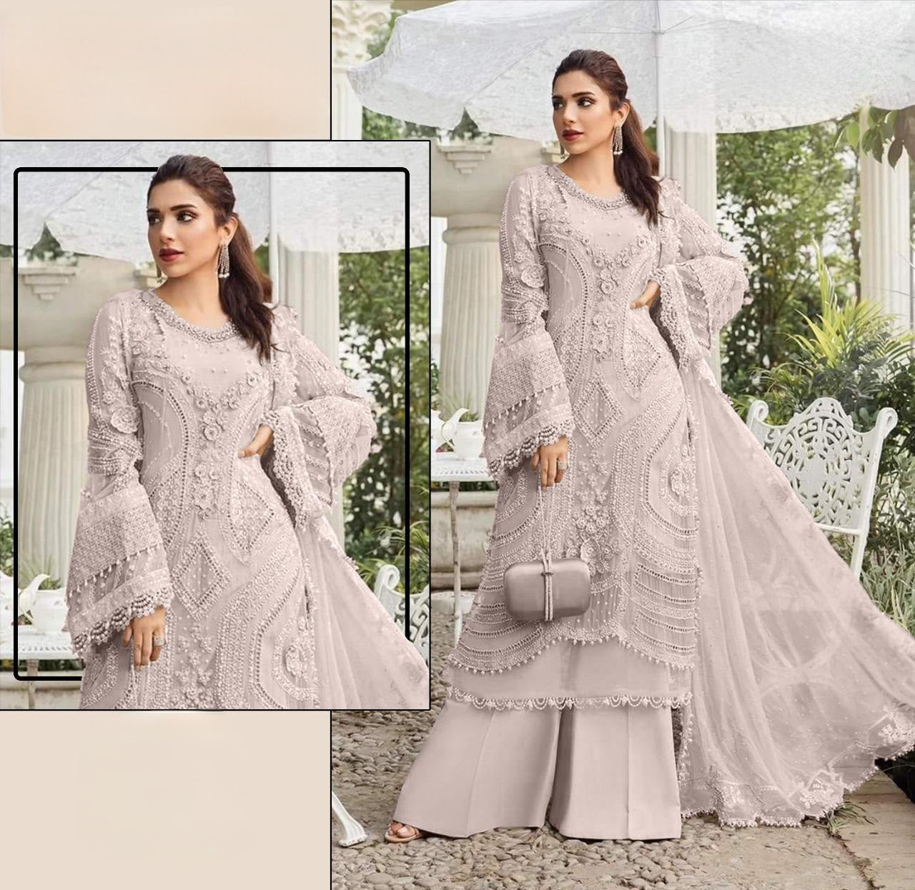 Faux georgette embordered Pakistani suit LXPK0019