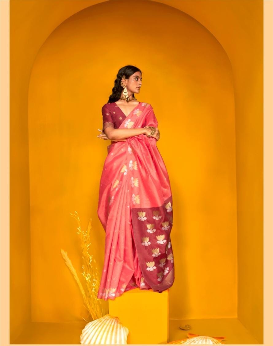 Tussar Handloom Weaving Silk Saree EASE0002