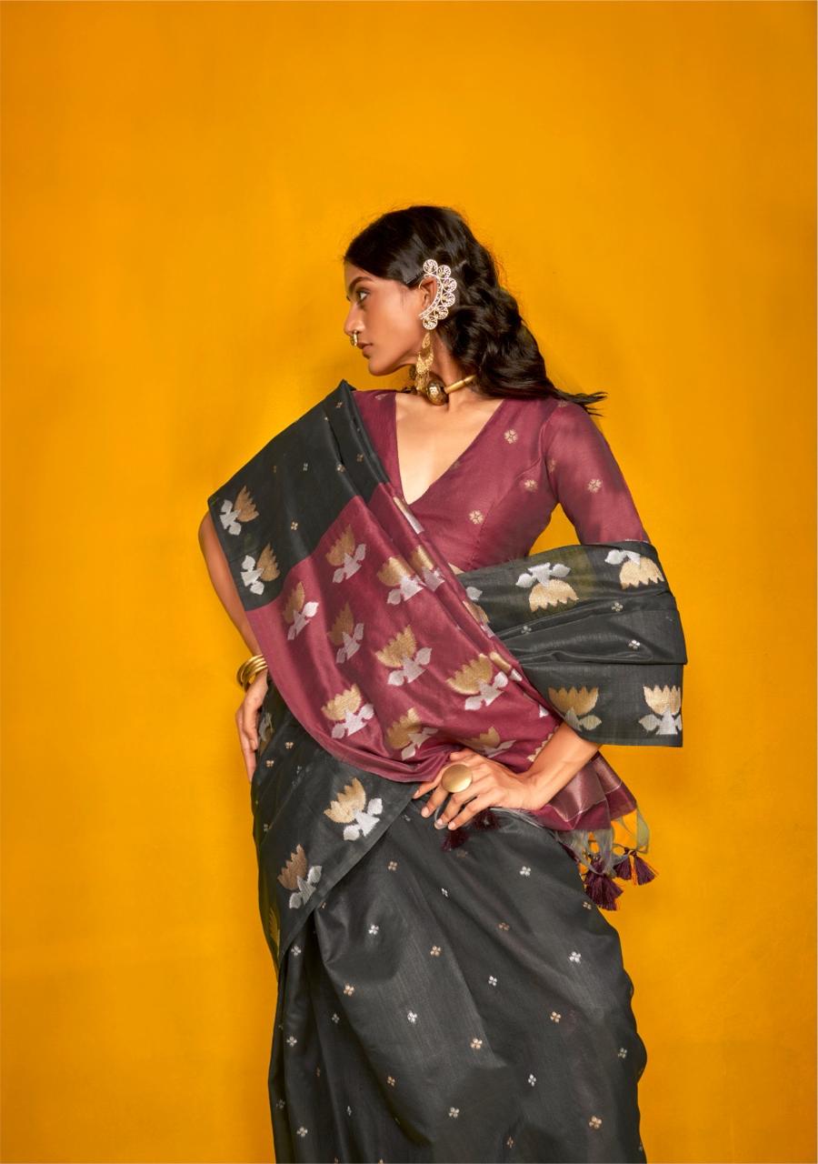 Tussar Handloom Weaving Silk Saree EASE0002