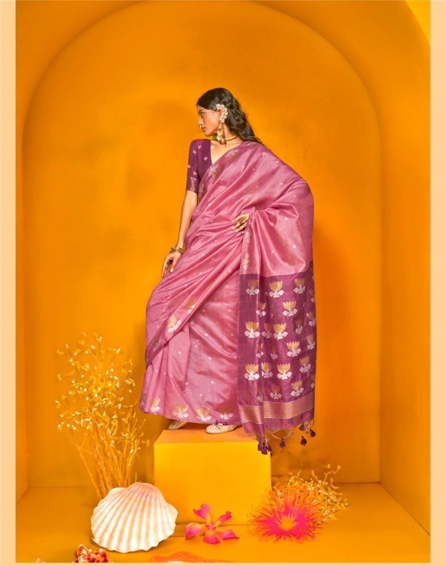 Tussar Handloom Weaving Silk Saree EASE0002