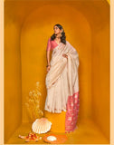 Tussar Handloom Weaving Silk Saree EASE0002