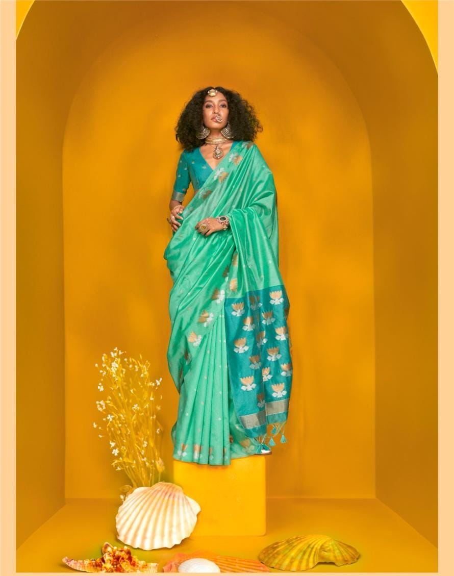 Tussar Handloom Weaving Silk Saree EASE0002