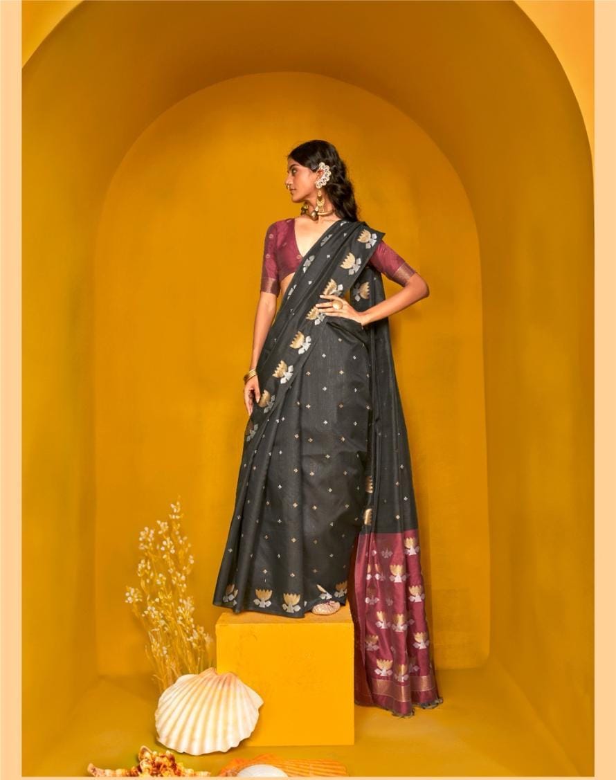 Tussar Handloom Weaving Silk Saree EASE0002