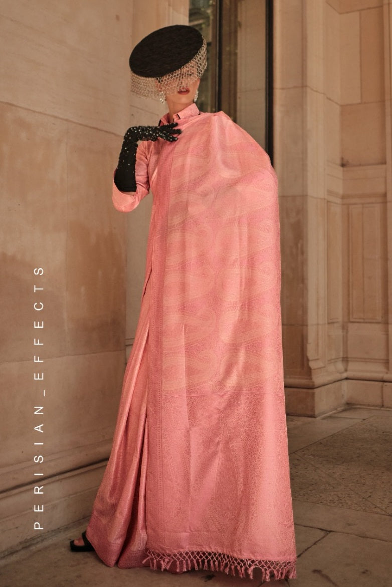 Pure Satin Handloom Weaving Saree EASE0005