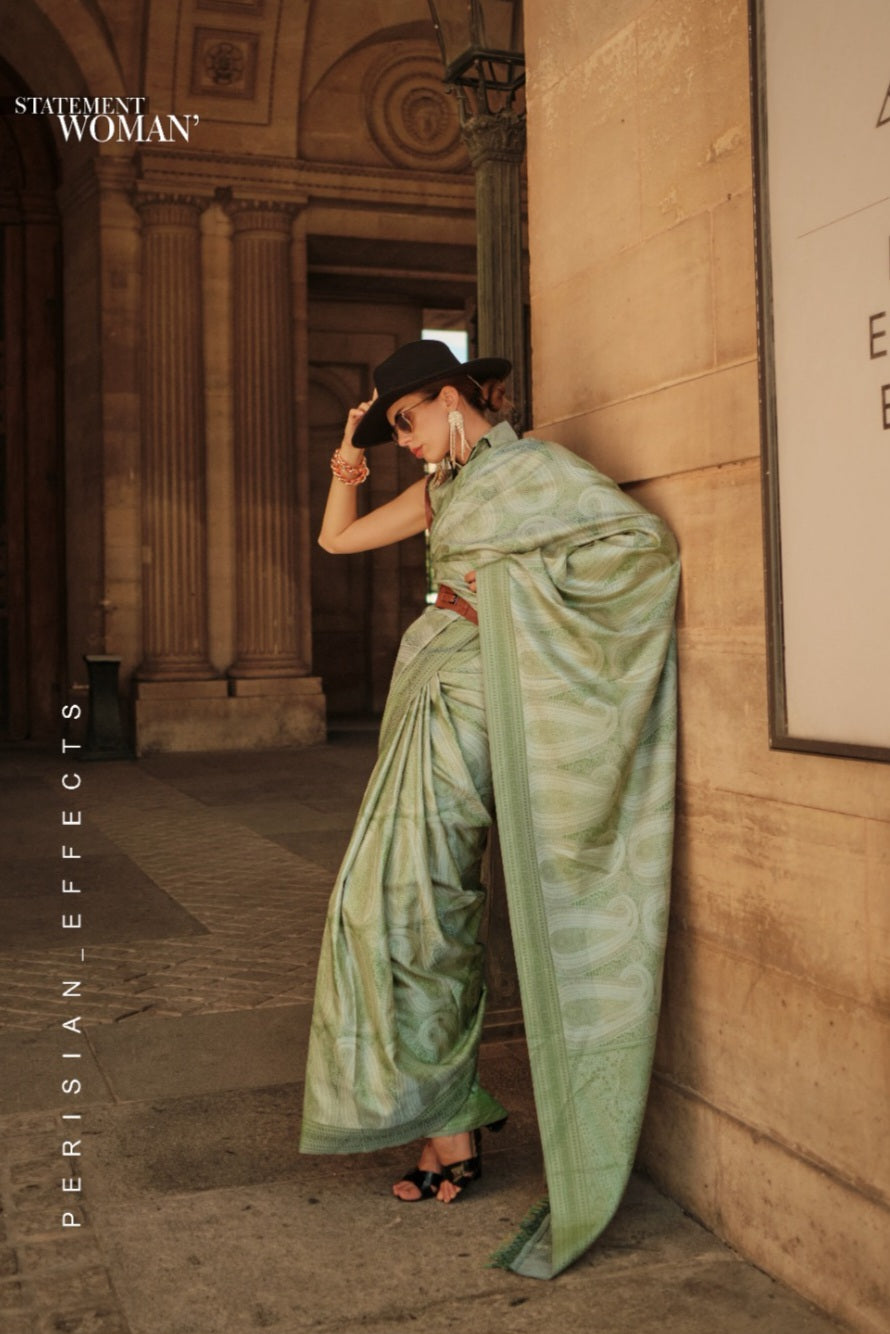 Pure Satin Handloom Weaving Saree EASE0005