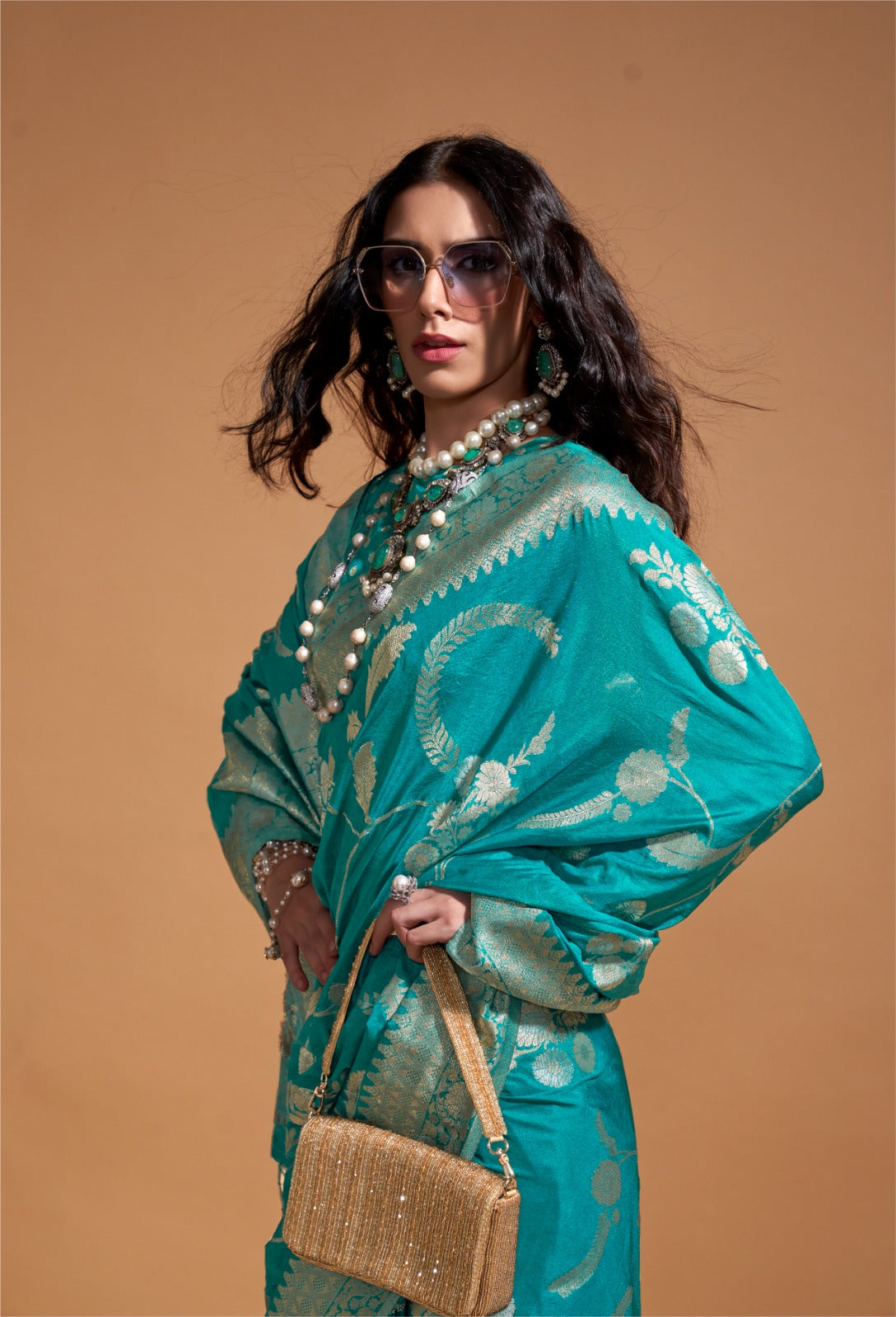 Pure Georgatte Handloom Weaving Saree LXSE0003