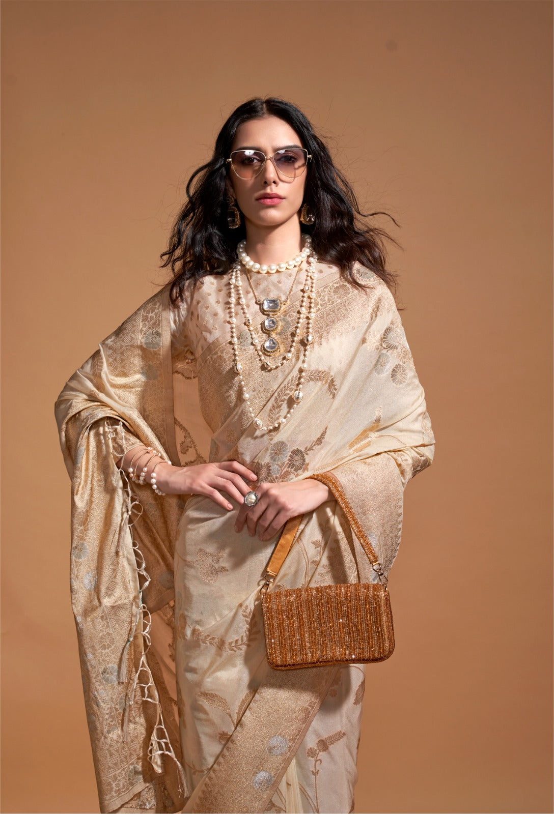 Pure Georgatte Handloom Weaving Saree LXSE0003