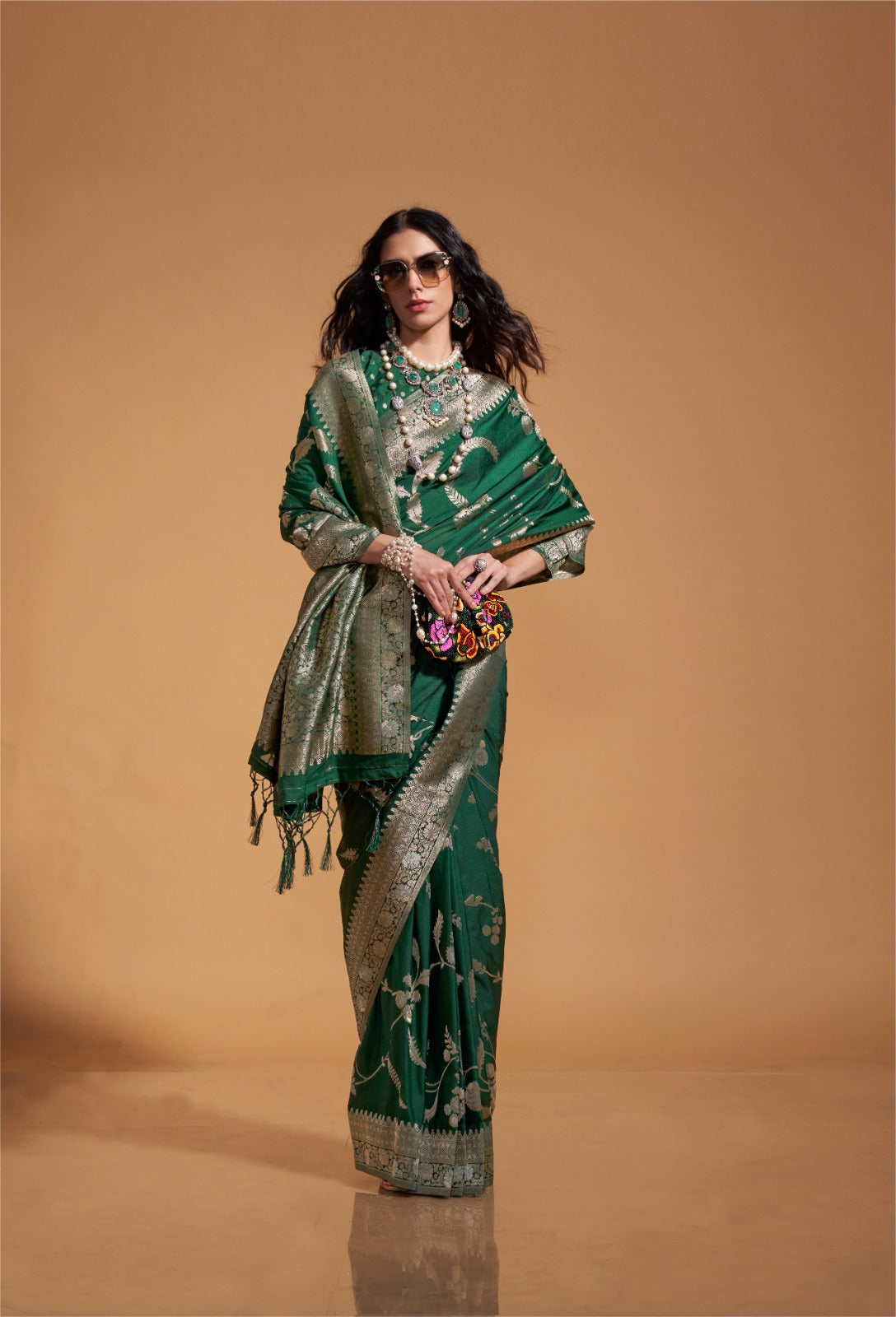 Pure Georgatte Handloom Weaving Saree LXSE0003