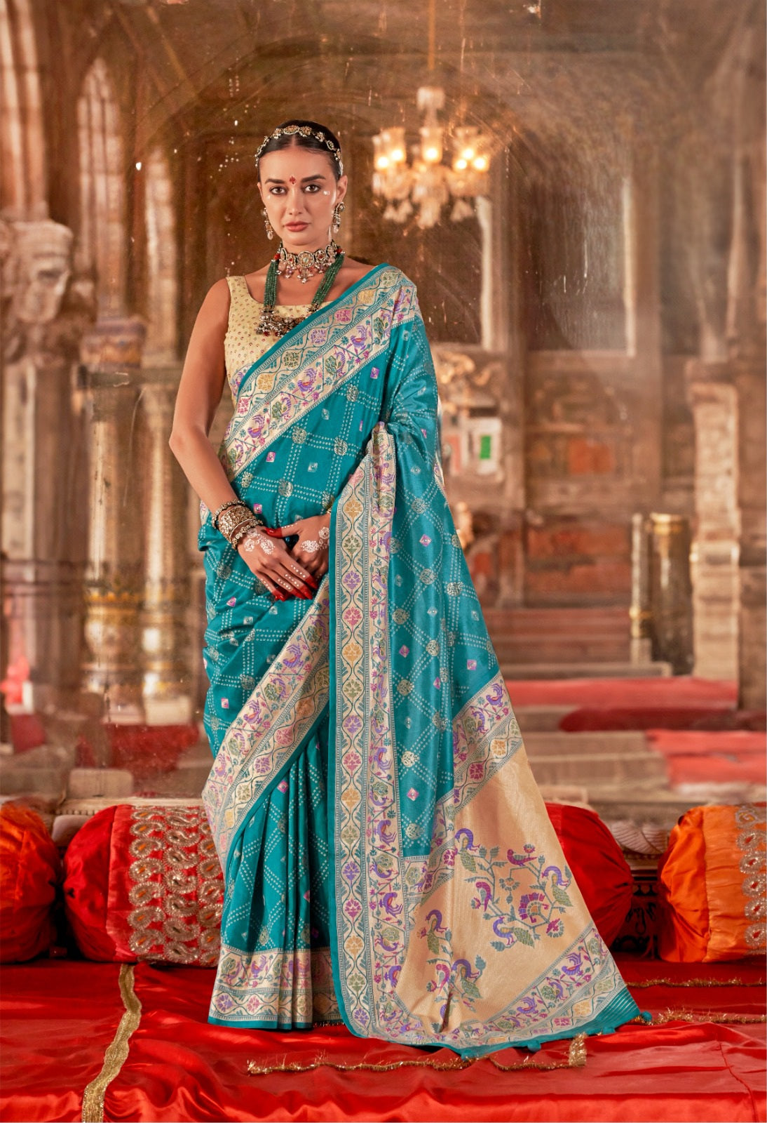 Luxury Print With Bandhani Saree LXSE0004