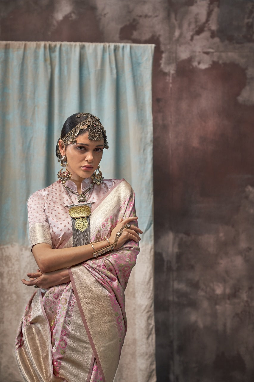 Pure Satin Handloom Saree LXSE0005