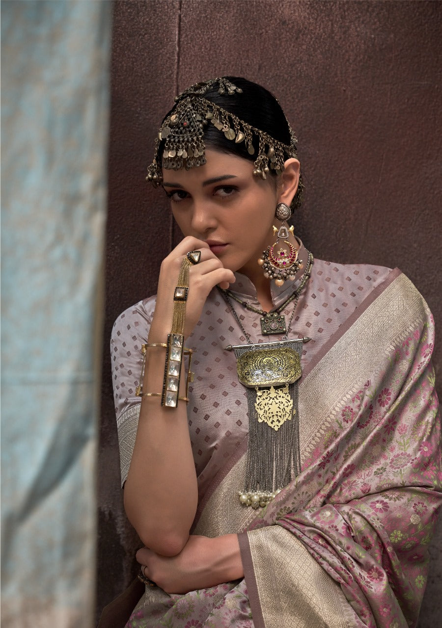 Pure Satin Handloom Saree LXSE0005