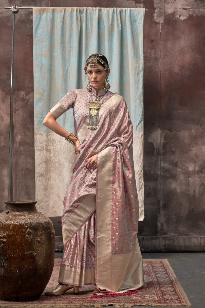 Pure Satin Handloom Saree LXSE0005
