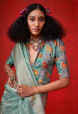 Golden Gossamer Silk Saree LXSE0008