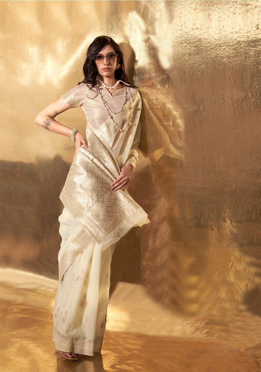 Handwoven Linen Sarees EASE0009