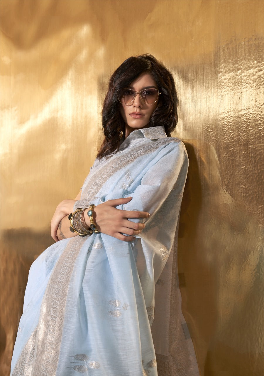 Handwoven Linen Sarees EASE0009