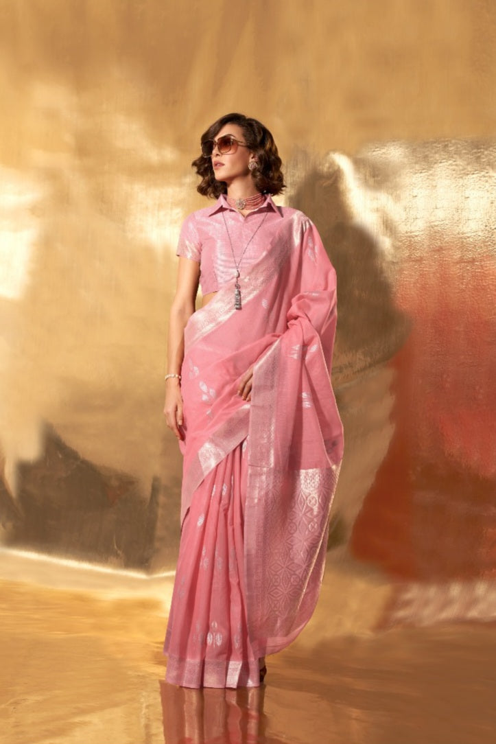 Handwoven Linen Sarees EASE0009