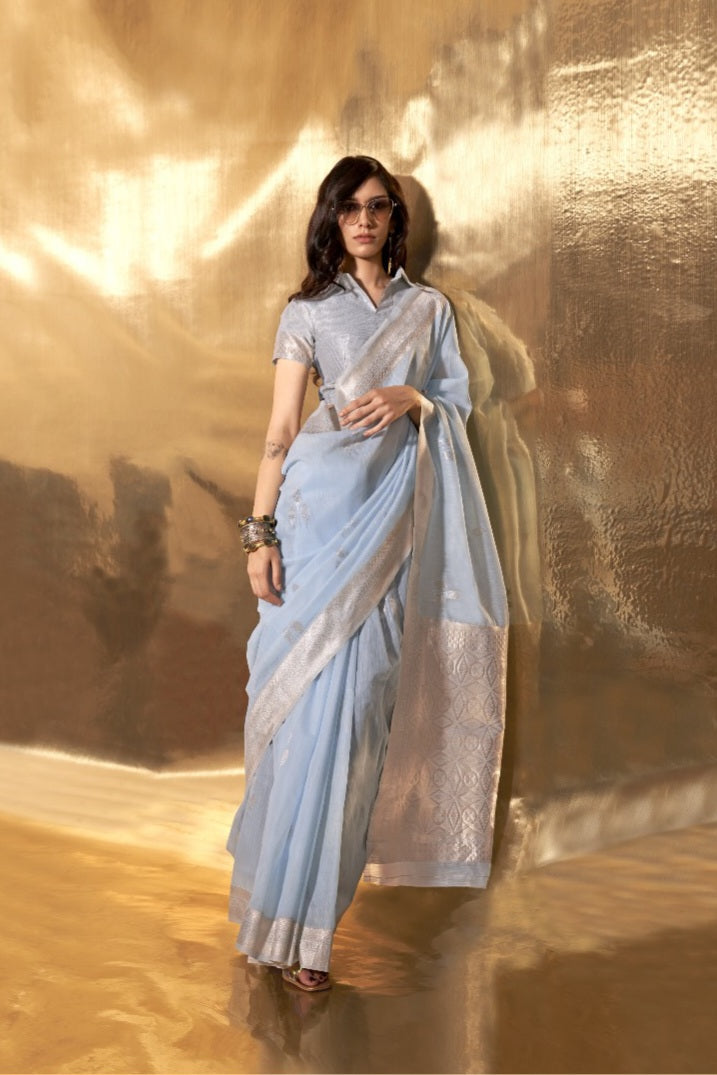 Handwoven Linen Sarees EASE0009