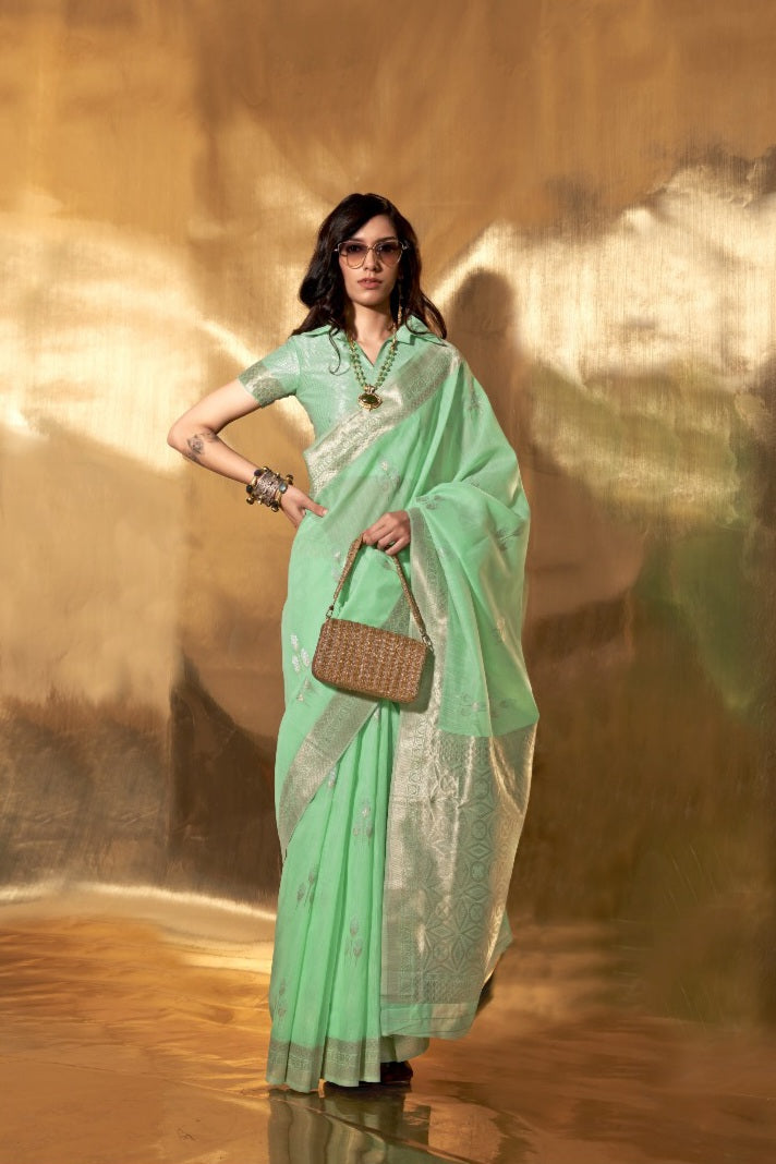 Handwoven Linen Sarees EASE0009