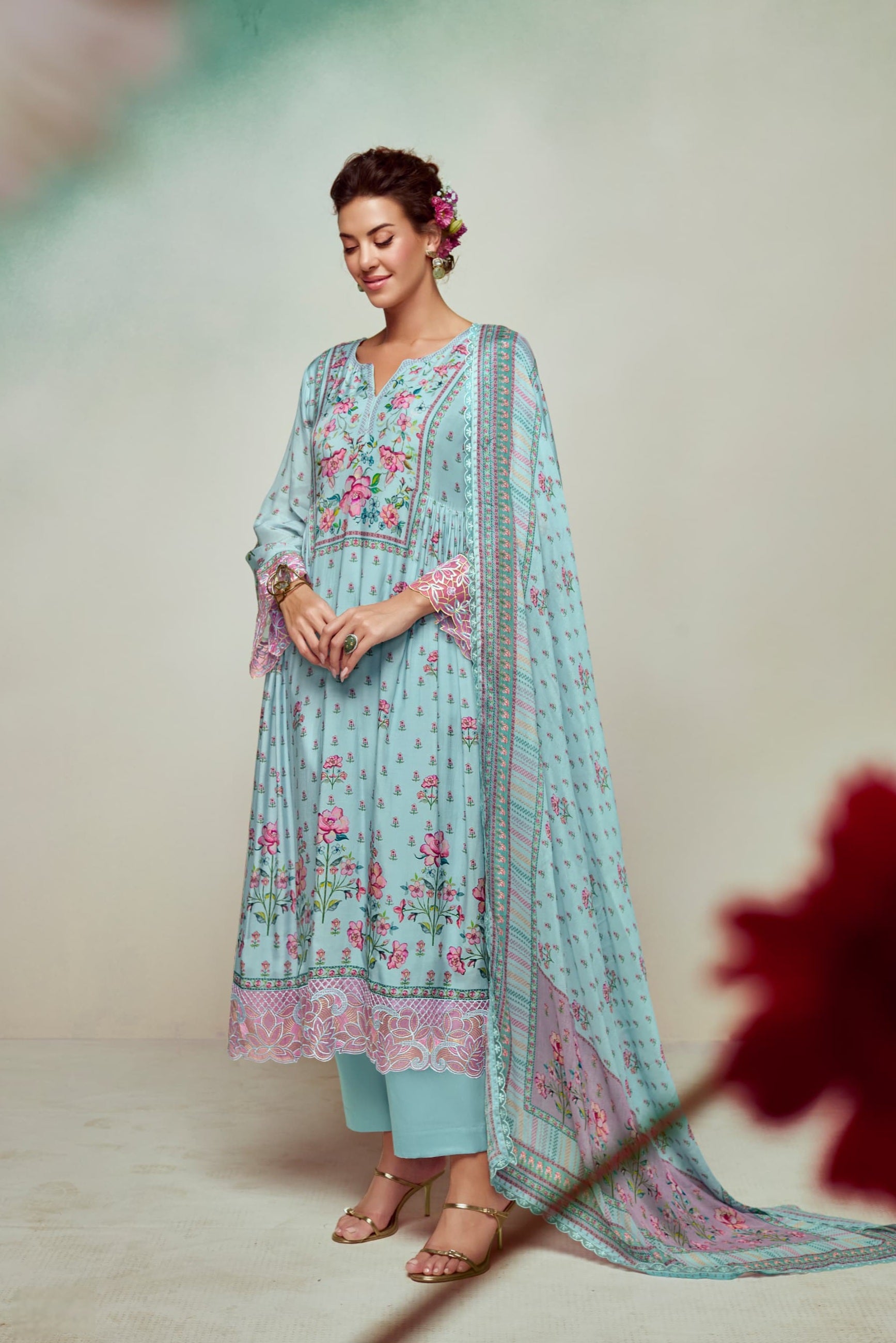 Elysian Lace Georgette Suit LXST0029
