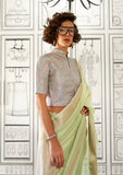 Zariah Moss Chiffon Handloom Saree EASE0015