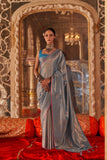 Zariah Moss Chiffon Handloom Saree EASE0017