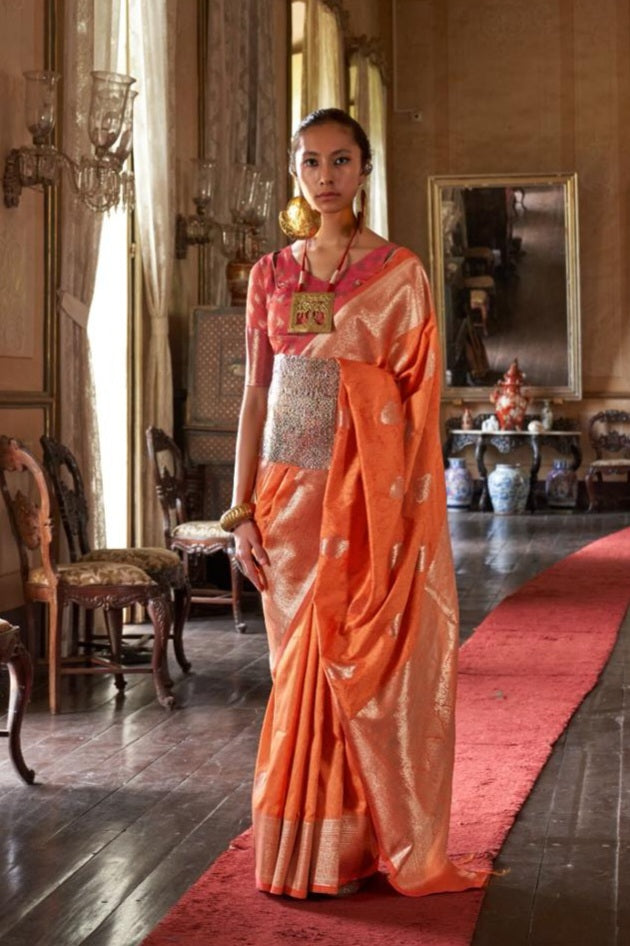 Iraaya Two-Tone Handloom Silk Saree EASE0022