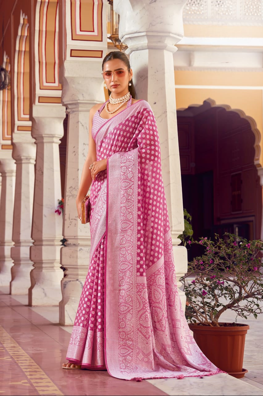 Aarvi Weaving Buta Georgette Saree EASE0024