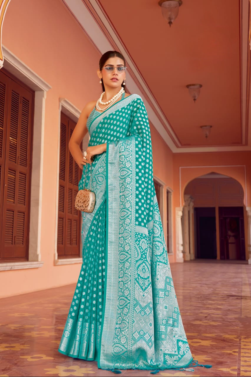 Aarvi Weaving Buta Georgette Saree EASE0024