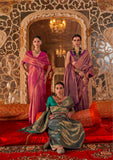 Zariah Moss Chiffon Handloom Saree  EASE0026