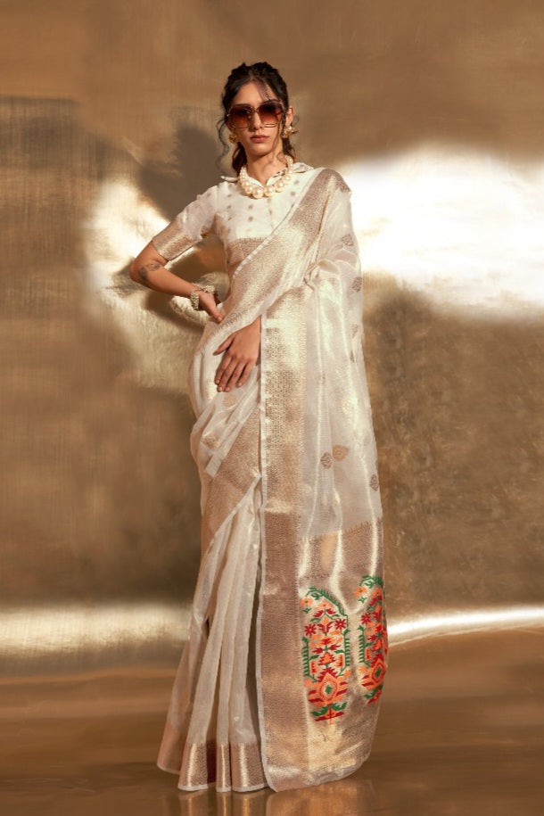 Devika Paithani Zari Tissue Saree EASE0027