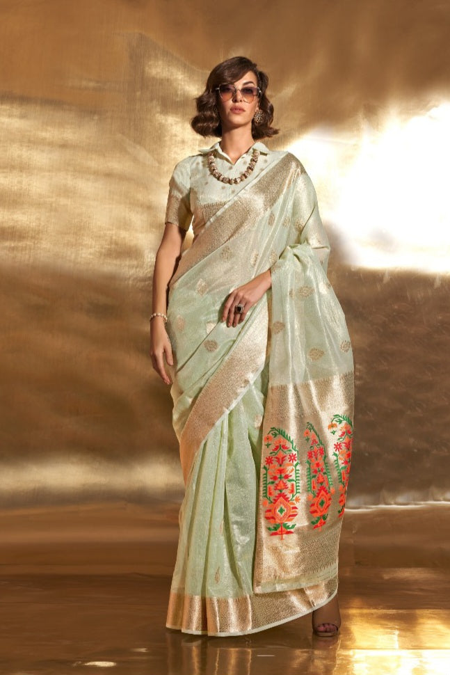 Devika Paithani Zari Tissue Saree EASE0027